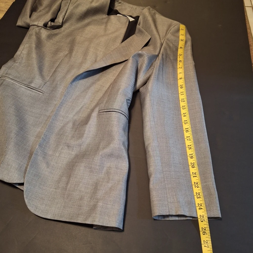 RAEY Blazer Open-Front Grey Long Sleeve Virgin Wool Silk   Women Size UK12 / US8 - Picture 16 of 16